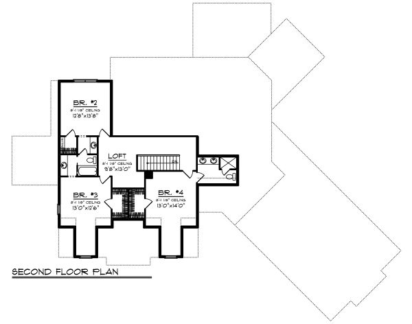 Dream House Plan - Craftsman Floor Plan - Upper Floor Plan #70-1487