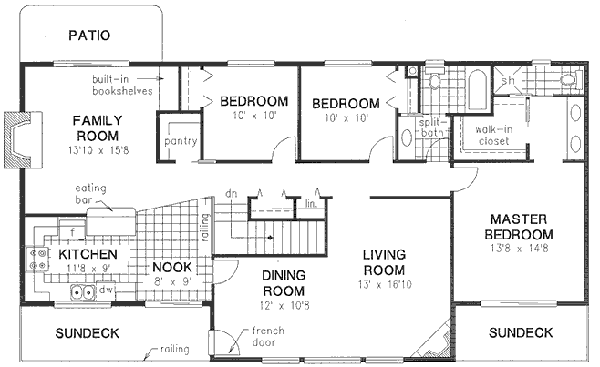 Architectural House Design - Traditional Floor Plan - Main Floor Plan #18-9019