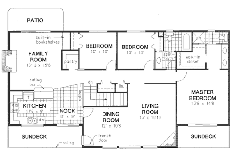 Dream House Plan - Floor Plan - Main Floor for Traditional House Plan #18-9019 - 4 bed, 2 bath