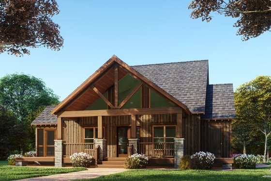 Exterior - Rear Elevation for Farmhouse House Plan #923-91 - 3 bed, 2.5 bath