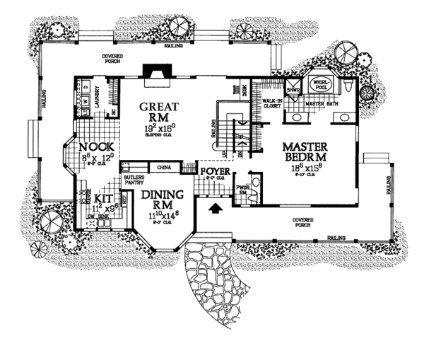 Architectural House Design - Country Floor Plan - Main Floor Plan #72-1004