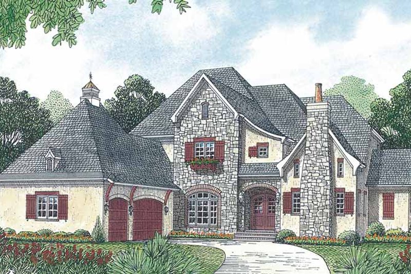 House Blueprint - Country Exterior - Front Elevation Plan #453-457