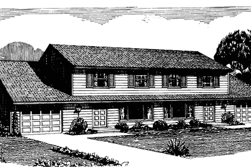 House Blueprint - Colonial Exterior - Front Elevation Plan #320-1239