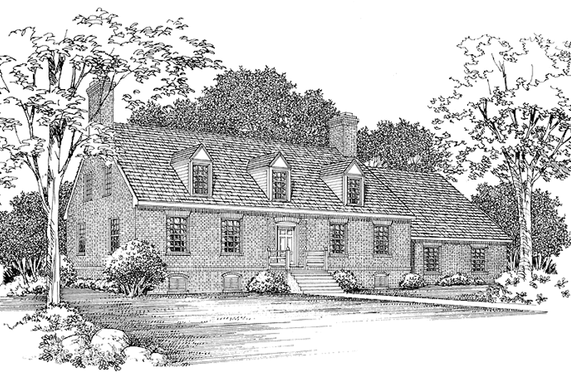 Home Plan - Exterior - Front Elevation 3 for Classical House Plan #72-696 - 3 bed, 2.5 bath