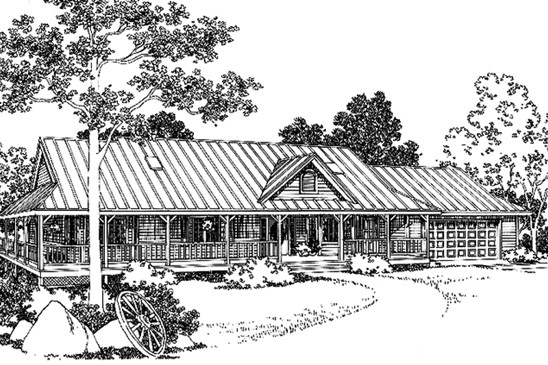 House Blueprint - Country Exterior - Front Elevation Plan #997-4