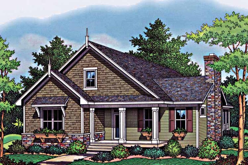 Dream House Plan - Exterior - Front Elevation 3 for Country House Plan #51-963 - 3 bed, 2 bath