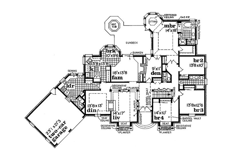 Dream House Plan - Floor Plan - Main Floor for European House Plan #47-750 - 4 bed, 2 bath