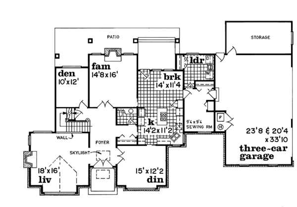 Dream House Plan - Prairie Floor Plan - Main Floor Plan #47-996
