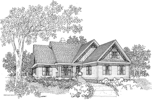 Exterior - Front Elevation 3 for Ranch House Plan #929-560 - 3 bed, 2 bath