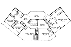 Floor Plan - Main Floor for Contemporary House Plan #60-845 - 3 bed, 2 bath