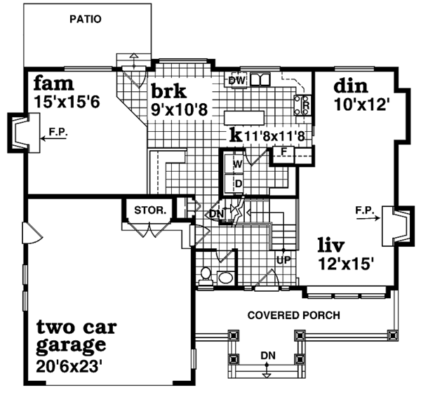 Home Plan - Craftsman Floor Plan - Main Floor Plan #47-911