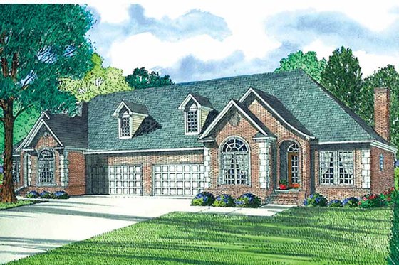 Exterior - Front Elevation 3 for Country House Plan #17-3194 - 6 bed, 4 bath