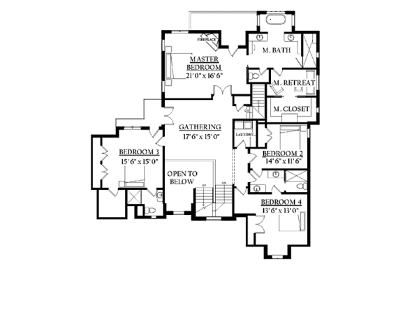 Architectural House Design - Country Floor Plan - Upper Floor Plan #937-11