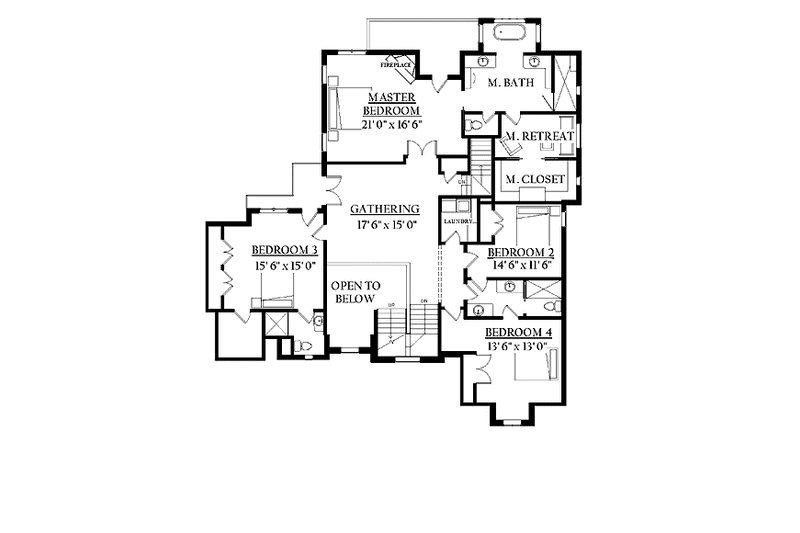 Home Plan - Floor Plan - Upper Floor for Country House Plan #937-11 - 4 bed, 3 bath