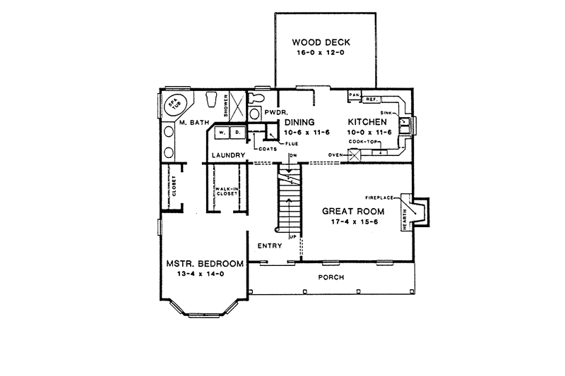 Dream House Plan - Floor Plan - Main Floor for Country House Plan #10-265 - 3 bed, 2.5 bath
