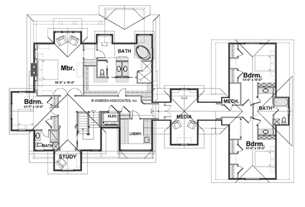 House Plan Design - Craftsman Floor Plan - Upper Floor Plan #928-32