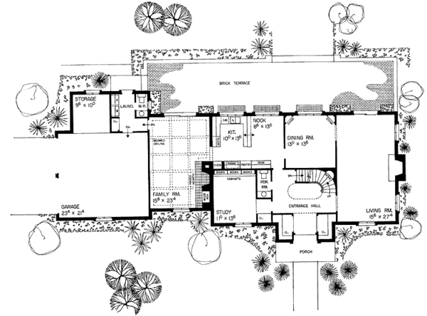 House Blueprint - Country Floor Plan - Main Floor Plan #72-612