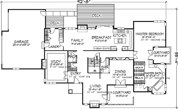 Architectural House Design - Prairie Floor Plan - Main Floor Plan #320-1115