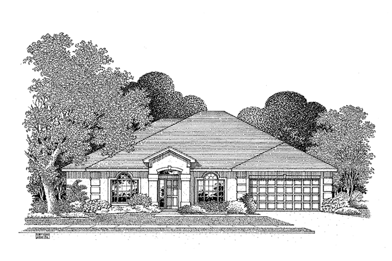 House Blueprint - Mediterranean Exterior - Front Elevation Plan #999-99