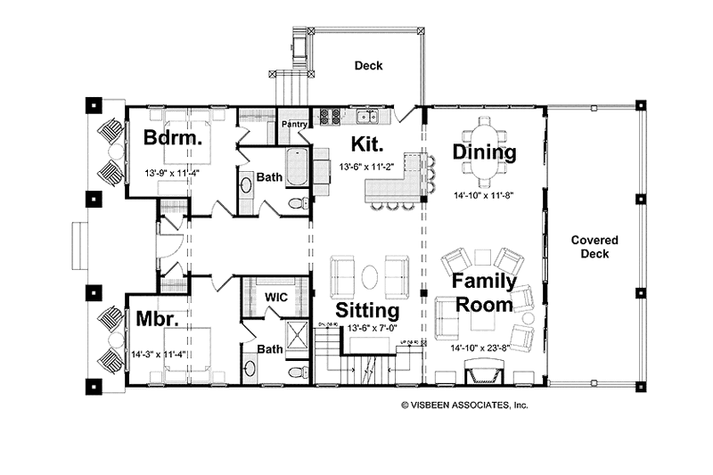 Home Plan - Floor Plan - Main Floor for Craftsman House Plan #928-210 - 6 bed, 3 bath