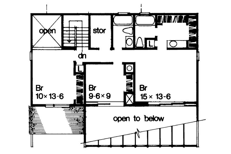 Architectural House Design - Floor Plan - Upper Floor for Contemporary House Plan #320-858 - 3 bed, 2.5 bath