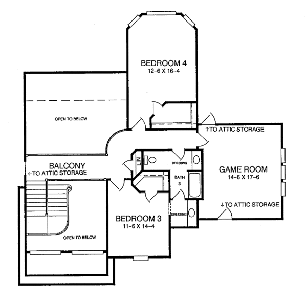Architectural House Design - Mediterranean Floor Plan - Upper Floor Plan #952-102