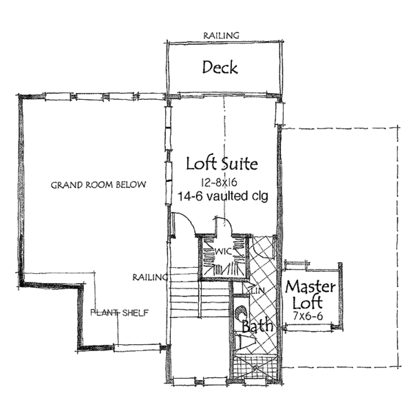 House Blueprint - Country Floor Plan - Upper Floor Plan #1007-18