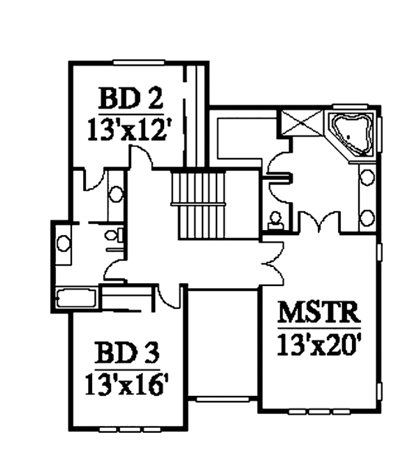 Contemporary Floor Plan - Upper Floor Plan #951-8