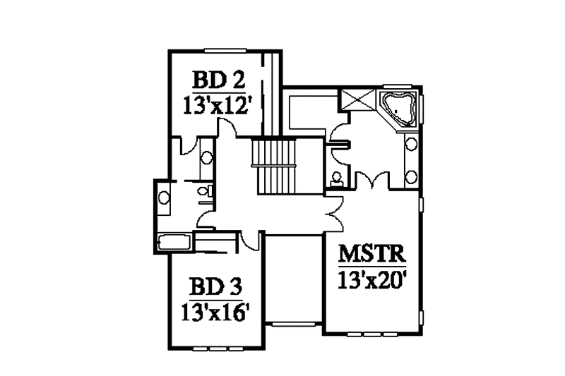 Home Plan - Floor Plan - Upper Floor for Contemporary House Plan #951-8 - 4 bed, 3.5 bath