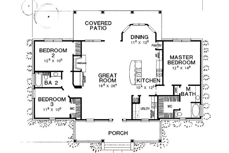 Home Plan - Floor Plan - Main Floor for Classical House Plan #472-216 - 3 bed, 2 bath