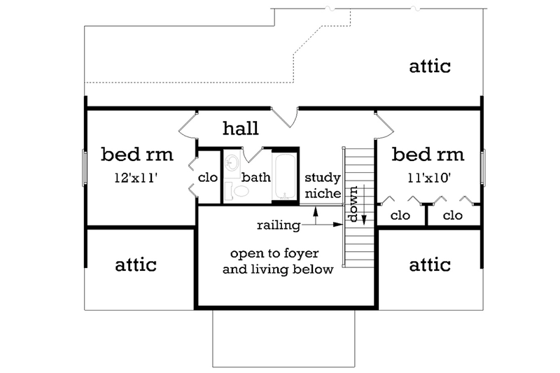 Home Plan - Floor Plan - Upper Floor for Traditional House Plan #45-490 - 3 bed, 2 bath