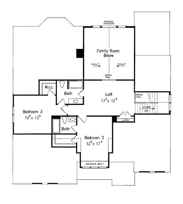 House Plan Design - Craftsman Floor Plan - Upper Floor Plan #927-906