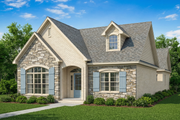 European Style House Plan - 3 Beds 2 Baths 1923 Sq/Ft Plan #17-2192 Exterior 