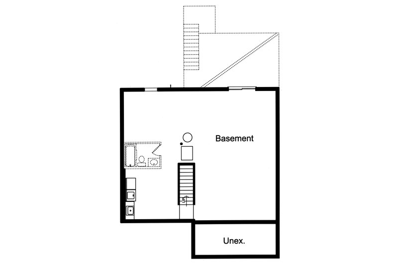 Home Plan - Floor Plan - Lower Floor for Cottage House Plan #46-906 - 2 bed, 1 bath