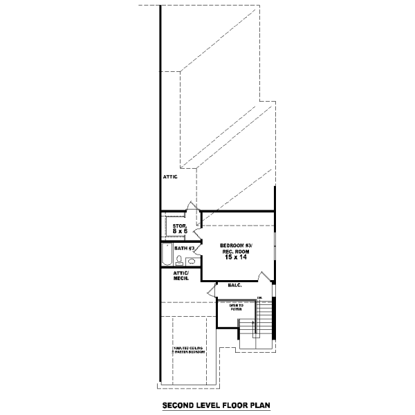 Traditional Floor Plan - Upper Floor Plan #81-13637