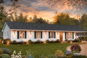 Exterior - Front Elevation 3 for Bungalow House Plan #54-604 - 4 bed, 2 bath