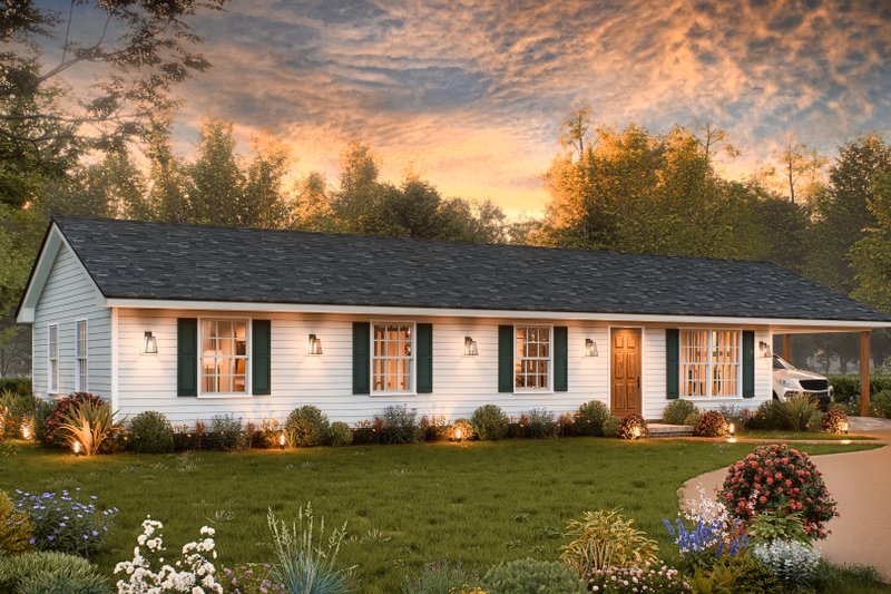 Dream House Plan - Exterior - Front Elevation 3 for Bungalow House Plan #54-604 - 4 bed, 2 bath