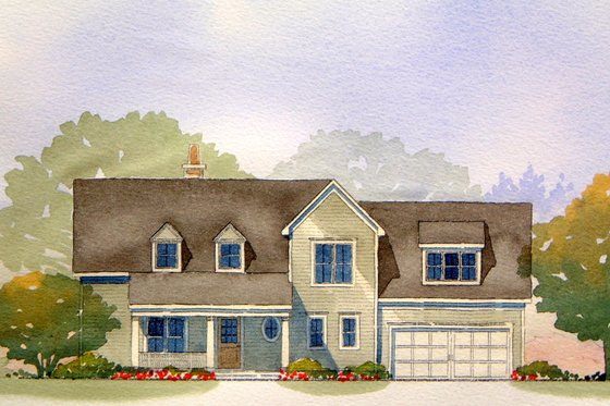 Exterior - Front Elevation for Traditional House Plan #901-66 - 3 bed, 2.5 bath