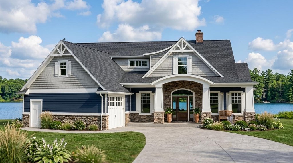 Exterior - Front Elevation for Cottage House Plan #1064-186 - 2 bed, 3.5 bath