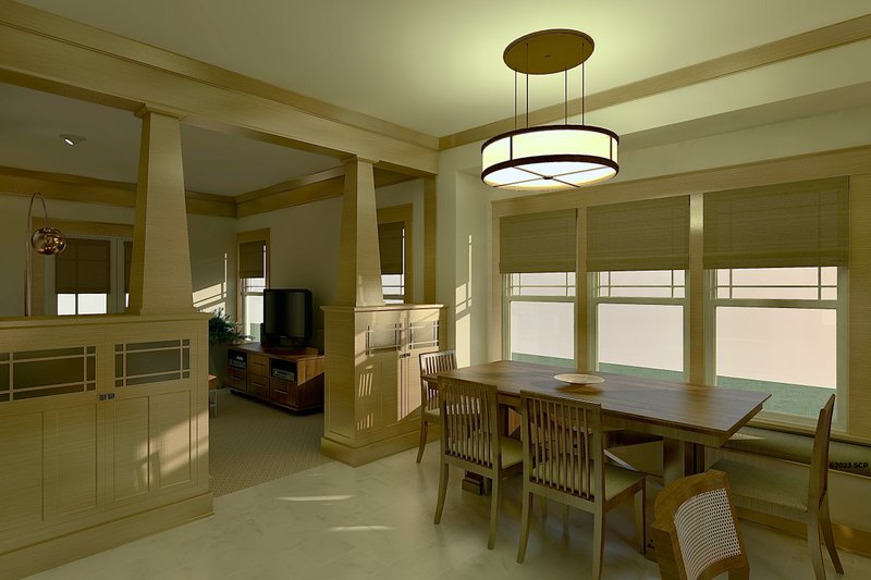 House Design - Interior - Dining Room for Craftsman House Plan #489-13 - 3 bed, 2 bath