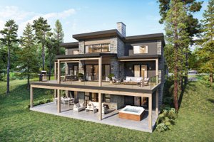 Exterior - Front Elevation for Modern House Plan #924-32 - 3 bed, 3 bath