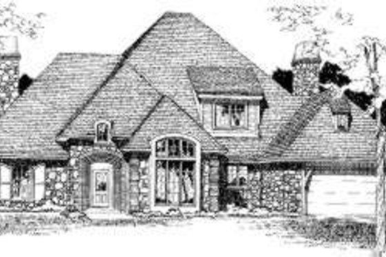 Exterior - Front Elevation for European House Plan #310-111 - 4 bed, 3.5 bath