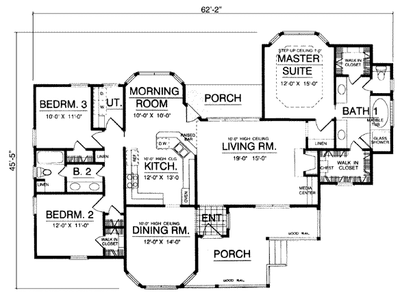 Country Floor Plan - Main Floor Plan #40-337
