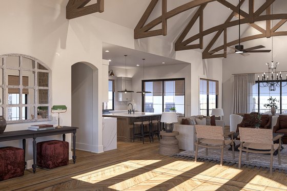 Interior - Entry for European House Plan #455-361 - 1 bed, 1.5 bath