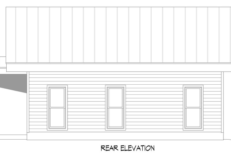 House Plan Design - Exterior - Rear Elevation for Modern House Plan #932-730 - 1 bed, 1.5 bath