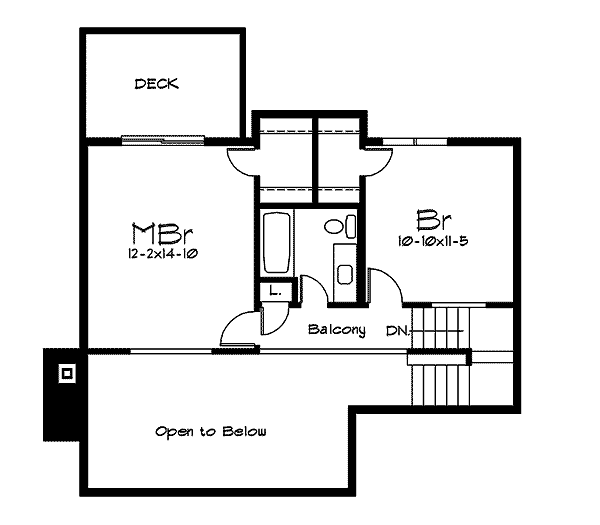 Contemporary Floor Plan - Upper Floor Plan #57-255