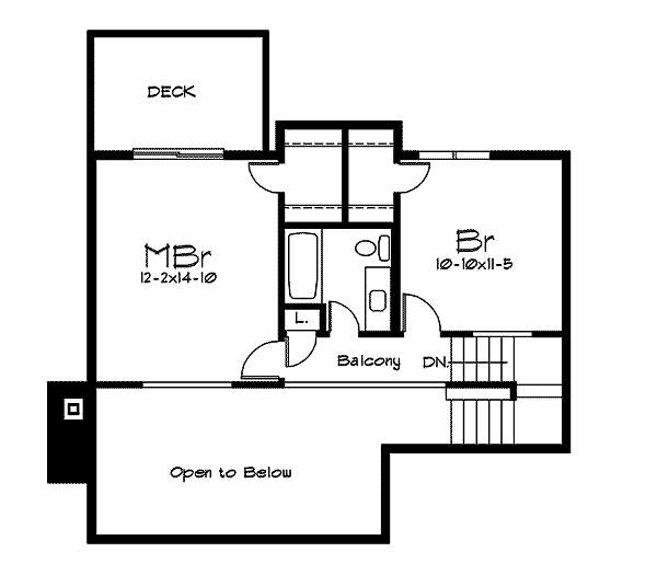 Architectural House Design - Contemporary Floor Plan - Upper Floor Plan #57-255