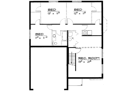 Floor Plan - Lower Floor for Traditional House Plan #308-136 - 6 bed, 2.5 bath