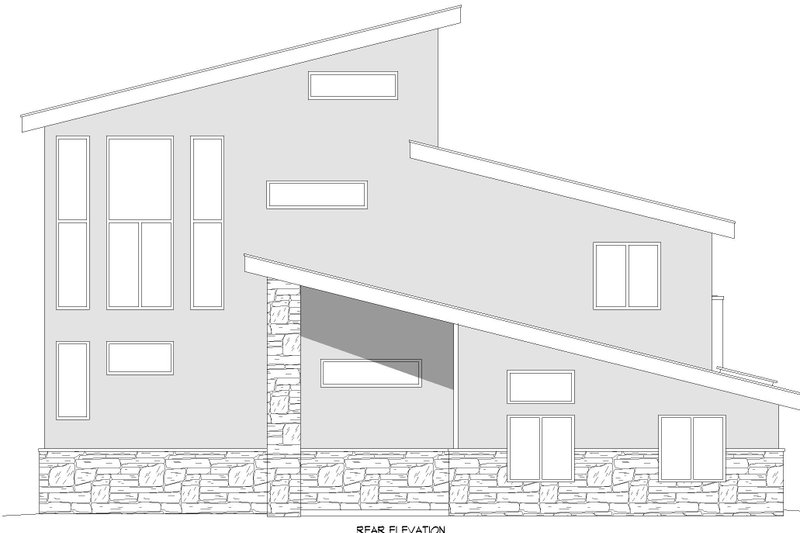 House Blueprint - Exterior - Rear Elevation for Modern House Plan #932-714 - 3 bed, 4 bath