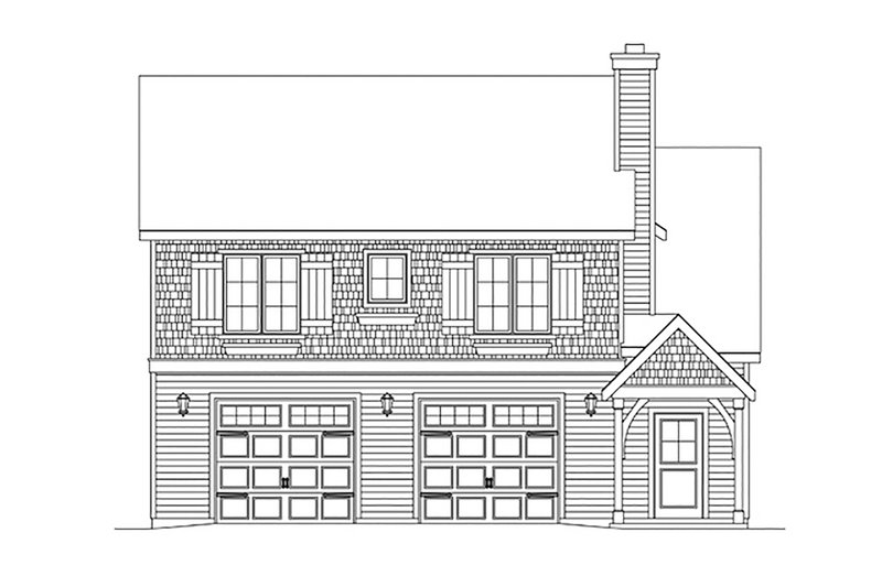 House Blueprint - Exterior - Front Elevation 3 for Country House Plan #22-610 - 2 bed, 2.5 bath